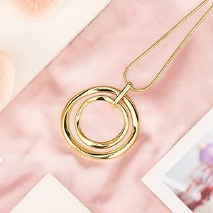 GOLD  BREAST  PENDANT値下げしました Amazon.com: XILAZAB Gold Circle Necklace, 14K Gold Plated